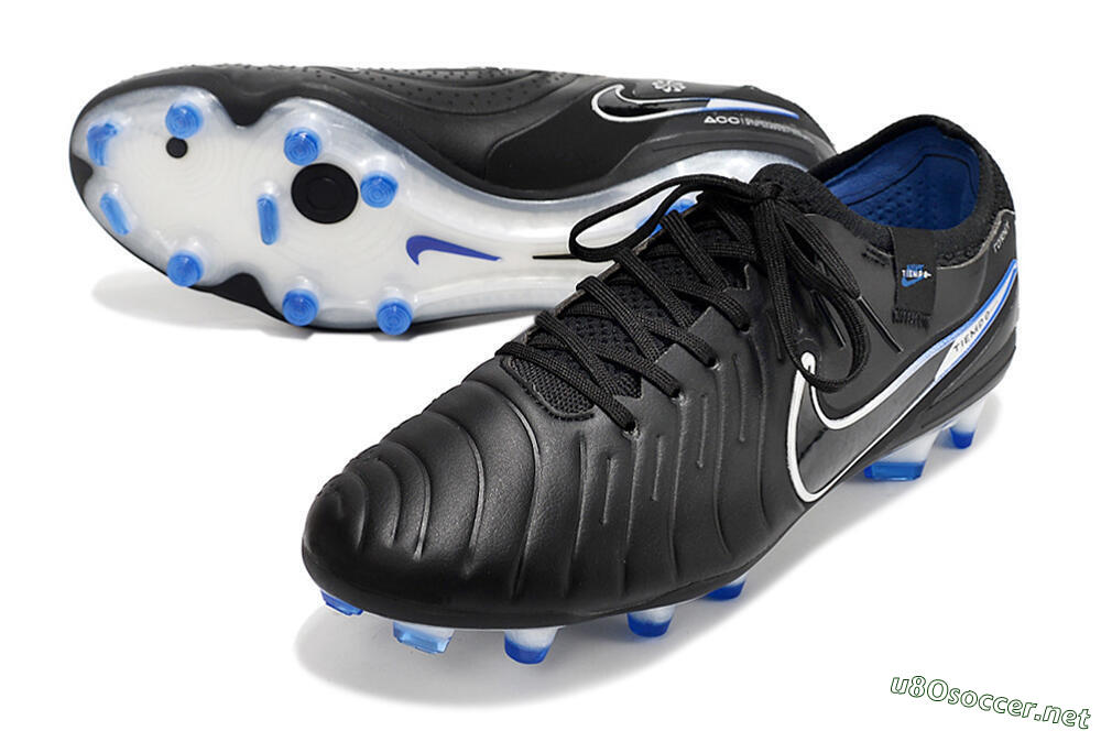 Men's Nike Tiempo Legend 10 Elite FG Football Boots - Black/Blue/Sliver 3