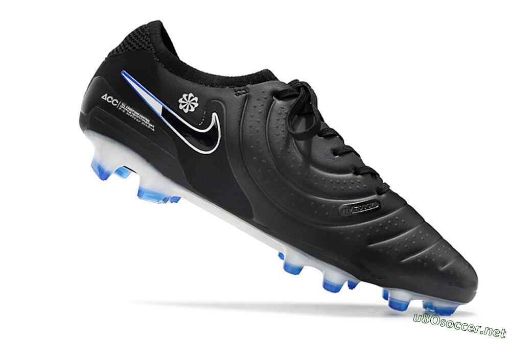Men's Nike Tiempo Legend 10 Elite FG Football Boots - Black/Blue/Sliver 4