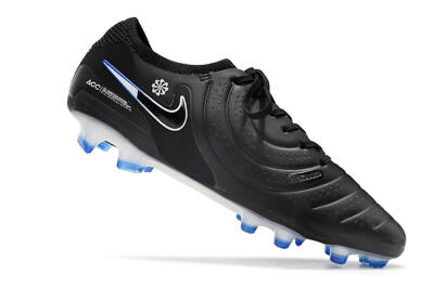 Men's Nike Tiempo Legend 10 Elite FG Football Boots - Black/Blue/Sliver