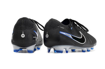 Men's Nike Tiempo Legend 10 Elite FG Football Boots - Black/Blue/Sliver