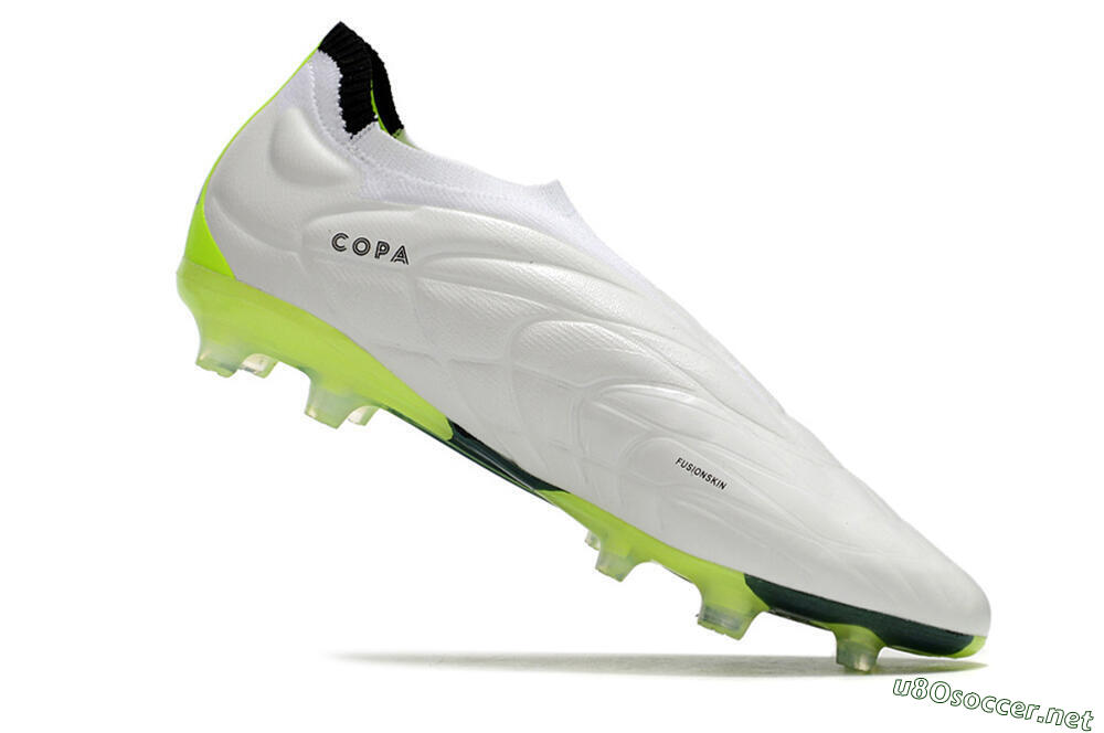 Men's Adidas Copa Pure+ FG Football Boots - White/Black/Green 4
