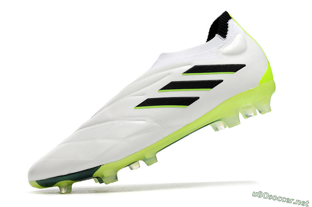 Men's Adidas Copa Pure+ FG Football Boots - White/Black/Green 5