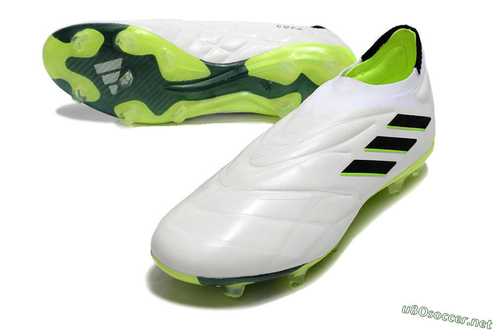 Men's Adidas Copa Pure+ FG Football Boots - White/Black/Green 3