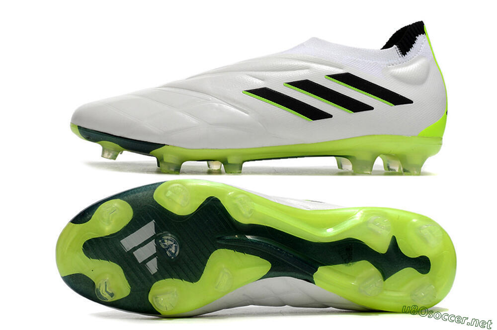 Men's Adidas Copa Pure+ FG Football Boots - White/Black/Green 1