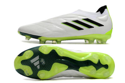 Men's Adidas Copa Pure+ FG Football Boots - White/Black/Green