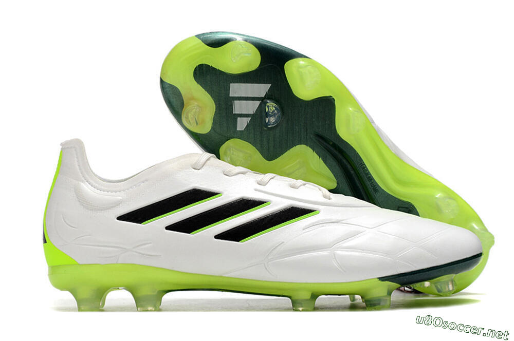Men's Adidas Copa Pure.1 FG Football Boots - White/Black/Green 2