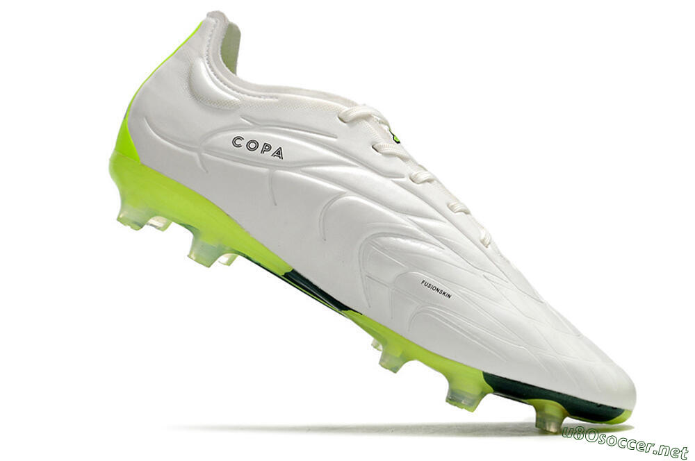 Men's Adidas Copa Pure.1 FG Football Boots - White/Black/Green 4