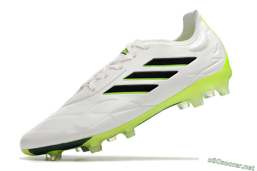 Men's Adidas Copa Pure.1 FG Football Boots - White/Black/Green 5