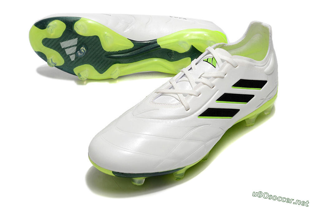 Men's Adidas Copa Pure.1 FG Football Boots - White/Black/Green 3