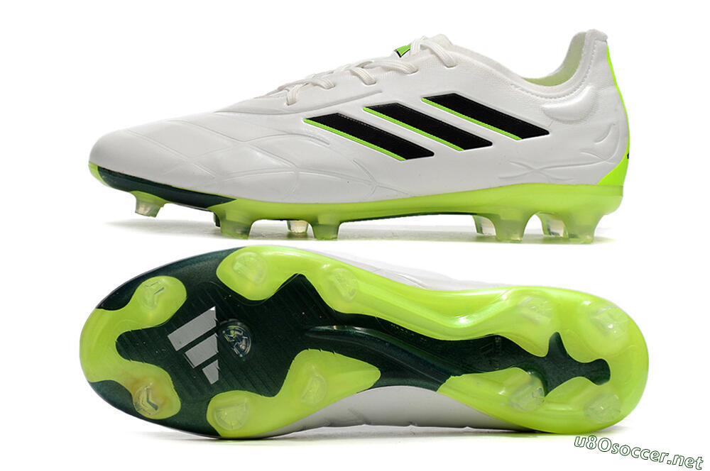 Men's Adidas Copa Pure.1 FG Football Boots - White/Black/Green 1