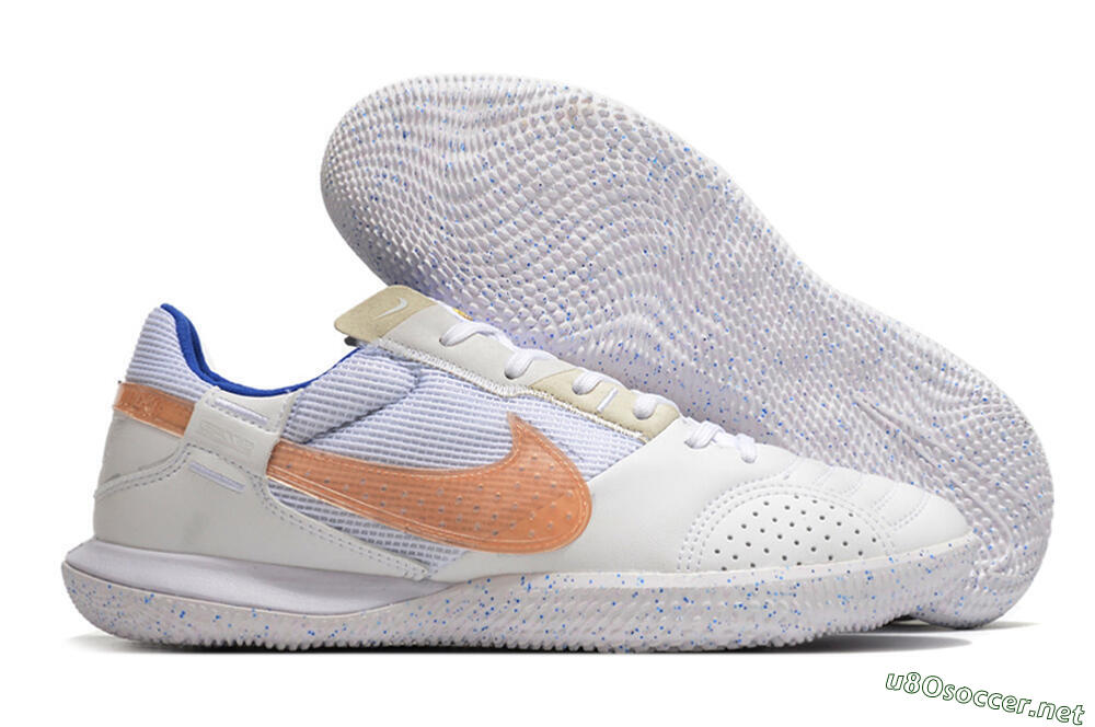 Men's Nike Street Gato IC Football Shoes - White/Pink/Blue 2