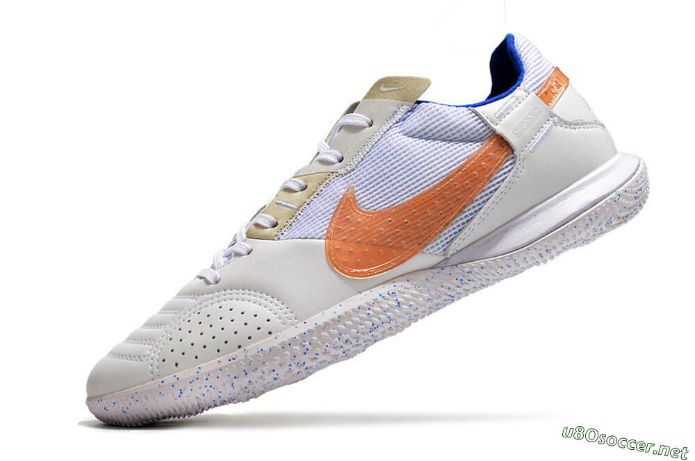 Men's Nike Street Gato IC Football Shoes - White/Pink/Blue 5