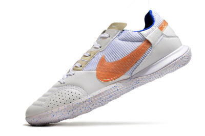 Men's Nike Street Gato IC Football Shoes - White/Pink/Blue