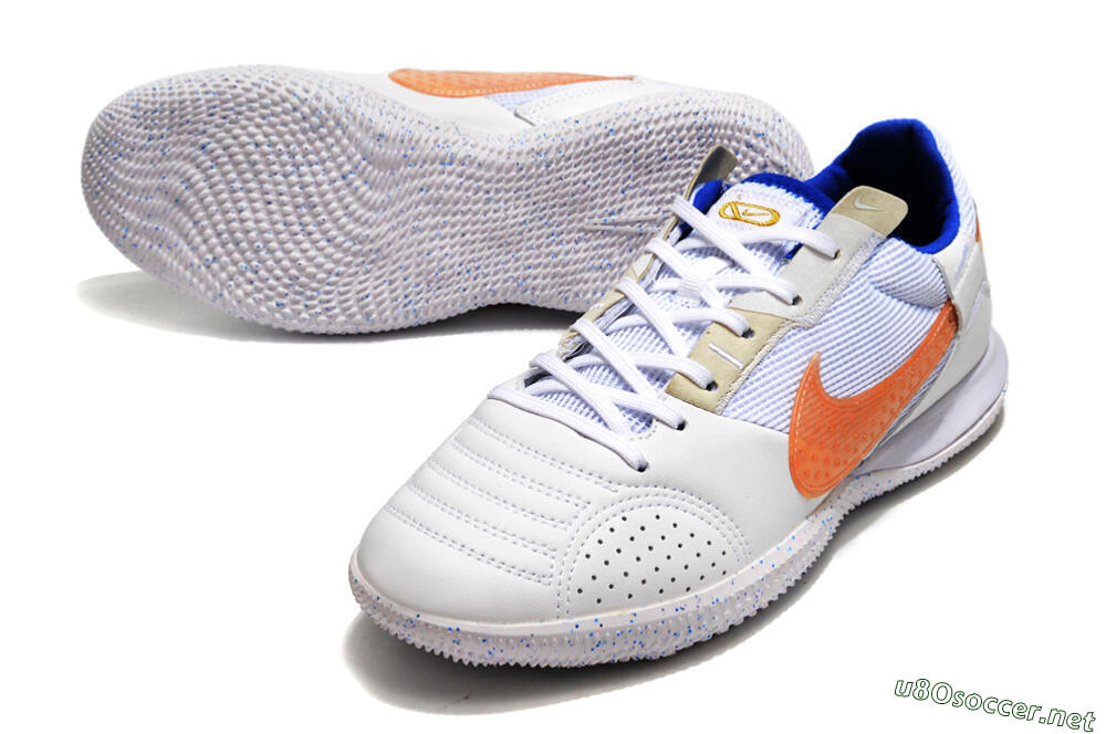 Men's Nike Street Gato IC Football Shoes - White/Pink/Blue 3