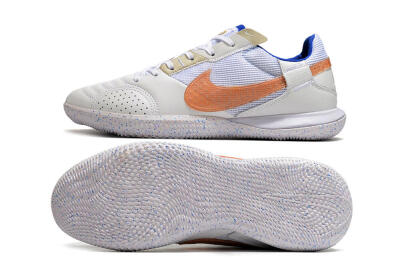 Men's Nike Street Gato IC Football Shoes - White/Pink/Blue