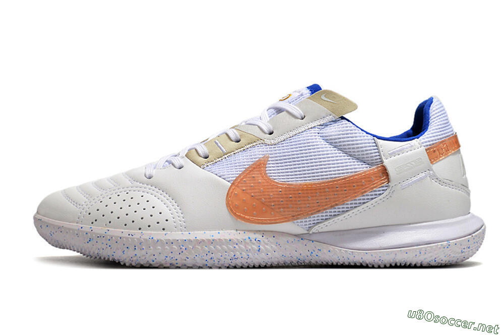 Men's Nike Street Gato IC Football Shoes - White/Pink/Blue 0