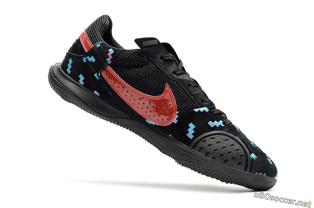 Men's Nike Street Gato IC Football Shoes - Black/Blue/Red 5