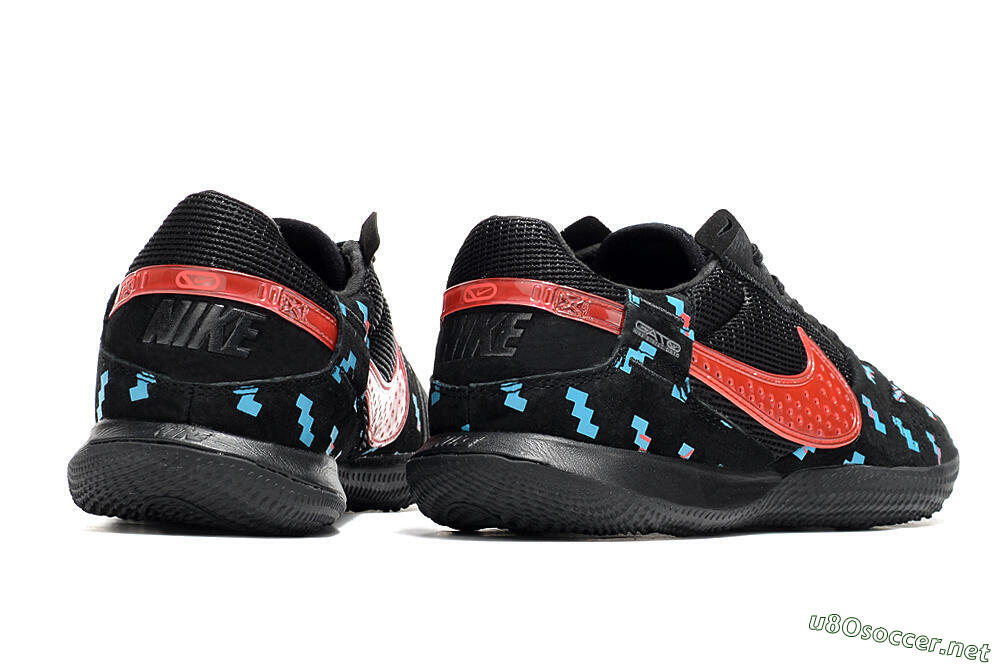 Men's Nike Street Gato IC Football Shoes - Black/Blue/Red 6