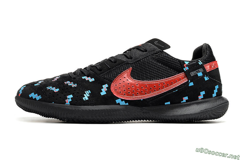 Men's Nike Street Gato IC Football Shoes - Black/Blue/Red 0