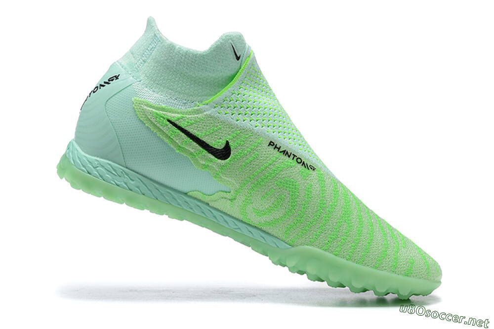 Men's Nike Phantom GX Elite DF Link TF Football Shoes - Green/Black/Brown 6