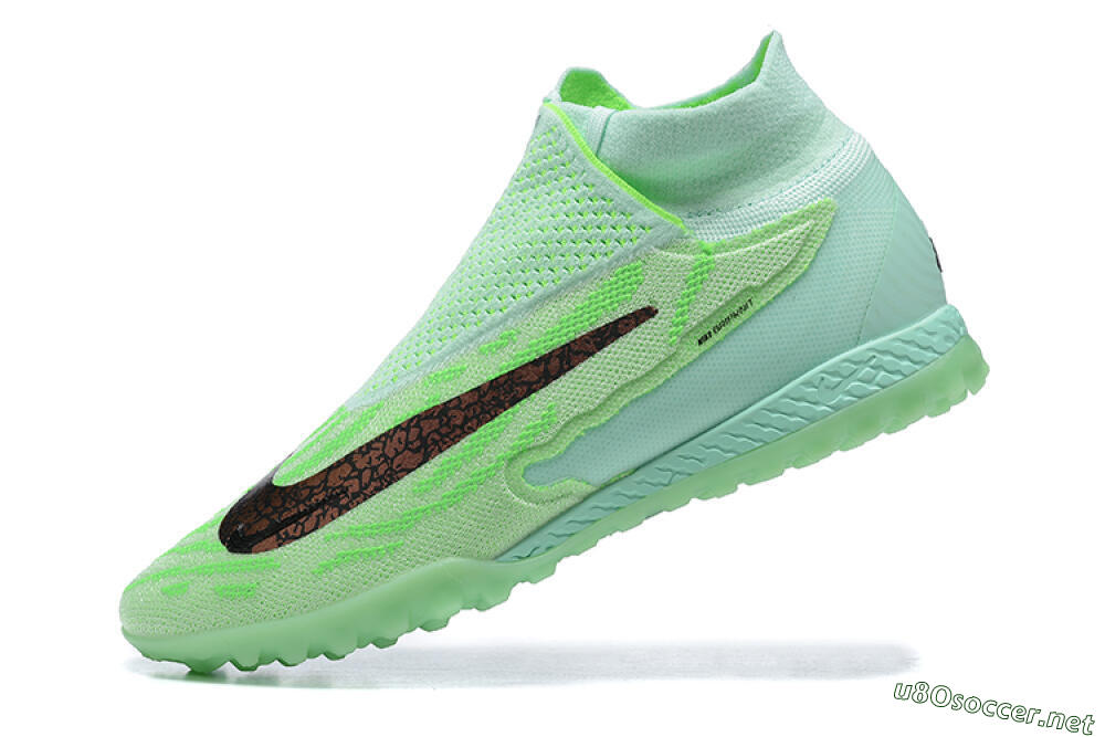 Men's Nike Phantom GX Elite DF Link TF Football Shoes - Green/Black/Brown 7