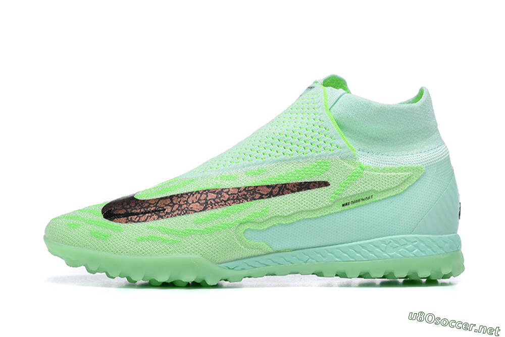 Men's Nike Phantom GX Elite DF Link TF Football Shoes - Green/Black/Brown 0