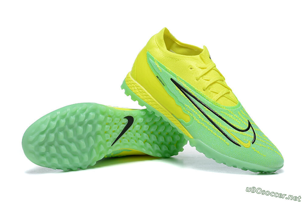 Men's Nike Phantom GX Elite TF Football Shoes - Green/Black/Yellow 4