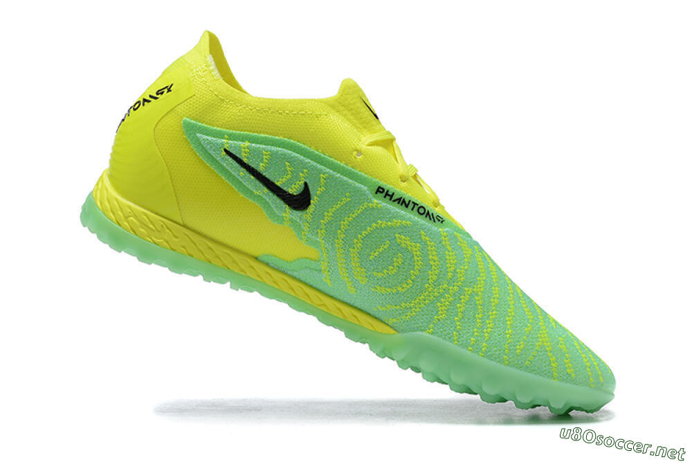 Men's Nike Phantom GX Elite TF Football Shoes - Green/Black/Yellow 6