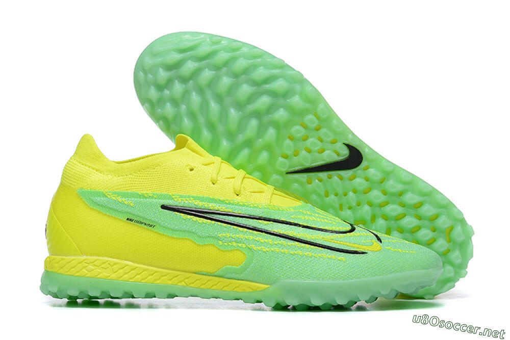Men's Nike Phantom GX Elite TF Football Shoes - Green/Black/Yellow 2