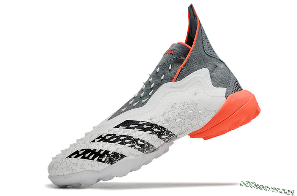 Men's Adidas Predator Freak+ TF Football Shoes - White/Grey/Red 5