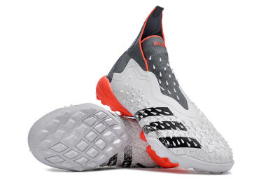 Men's Adidas Predator Freak+ TF Football Shoes - White/Grey/Red