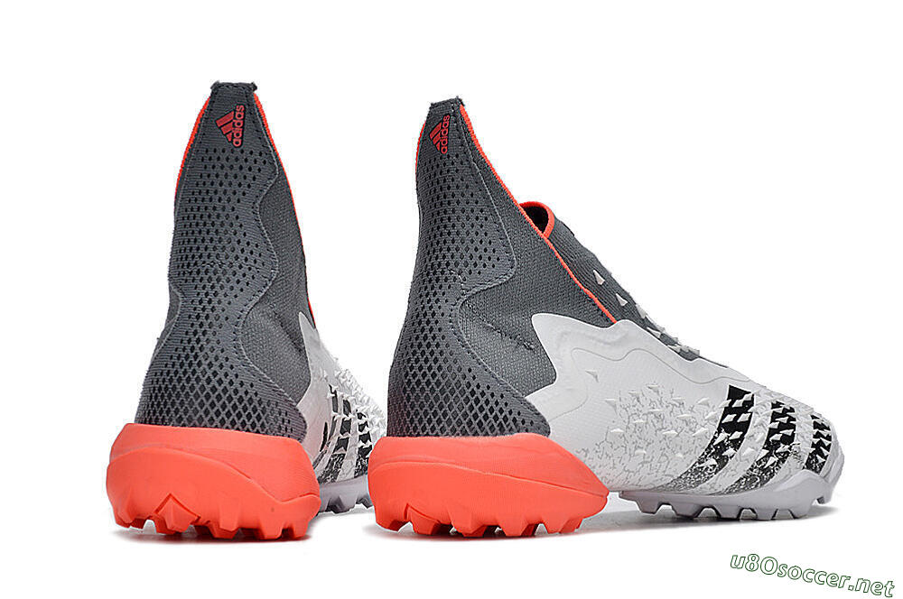 Men's Adidas Predator Freak+ TF Football Shoes - White/Grey/Red 6