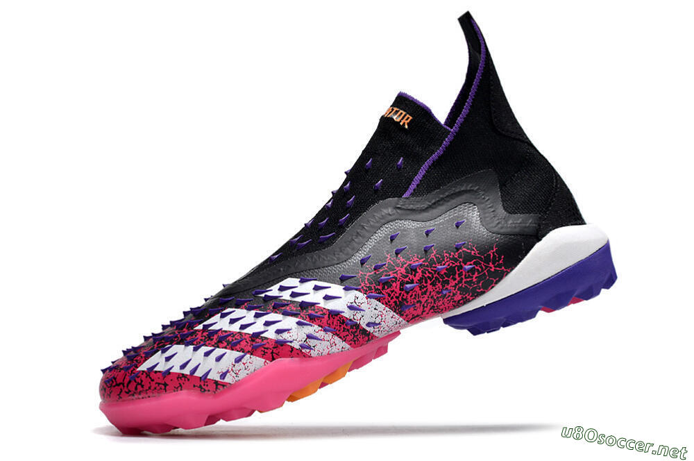 Men's Adidas Predator Freak+ TF Football Shoes - Black/Purple/Pink 5