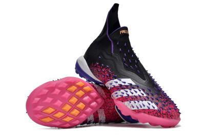 Men's Adidas Predator Freak+ TF Football Shoes - Black/Purple/Pink