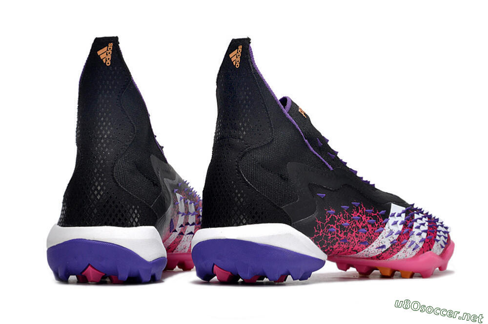 Men's Adidas Predator Freak+ TF Football Shoes - Black/Purple/Pink 6