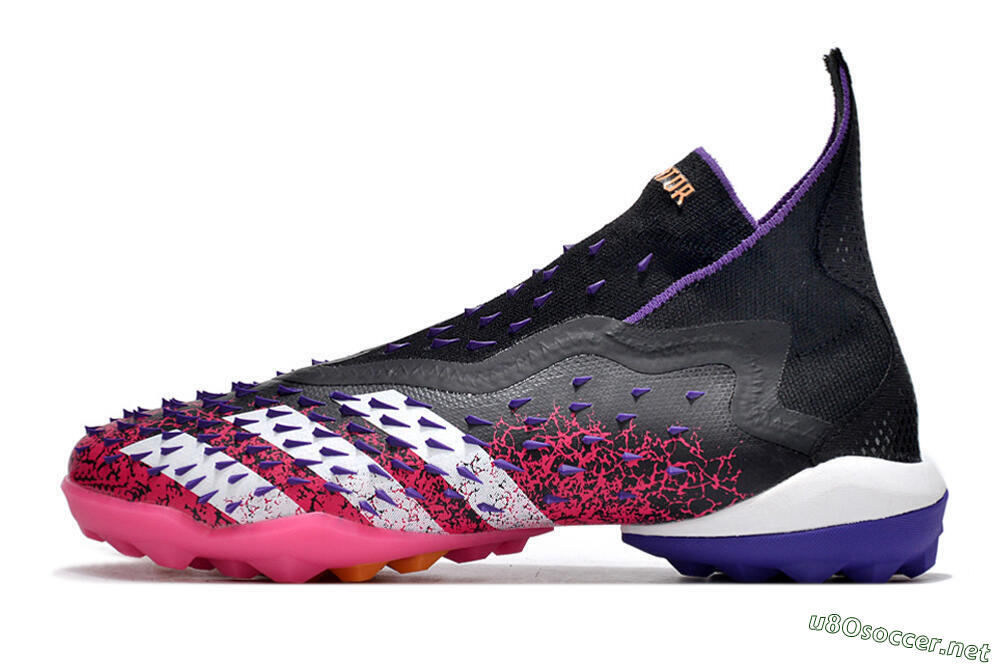 Men's Adidas Predator Freak+ TF Football Shoes - Black/Purple/Pink 0