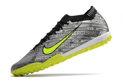Unisex Nike Air Zoom Mercurial Vapor 15 Elite TF Football Shoes - Silver/Green/Black