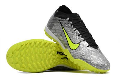 Unisex Nike Air Zoom Mercurial Vapor 15 Elite TF Football Shoes - Silver/Green/Black