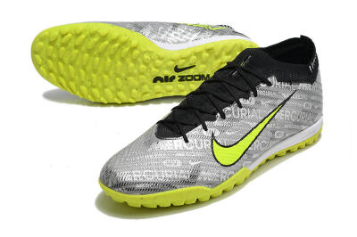 Unisex Nike Air Zoom Mercurial Vapor 15 Elite TF Football Shoes - Silver/Green/Black