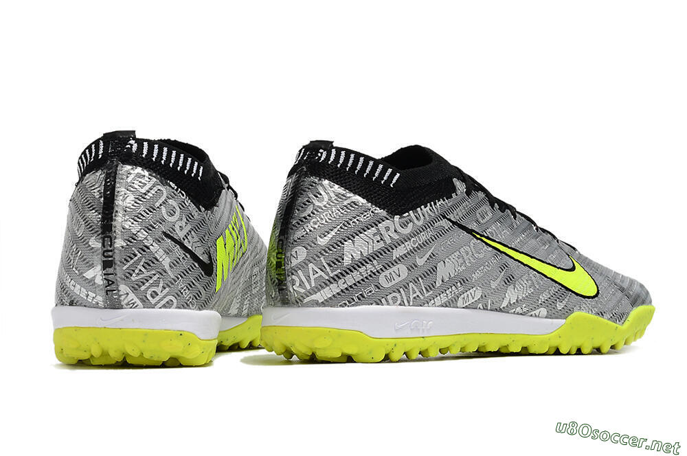 Unisex Nike Air Zoom Mercurial Vapor 15 Elite TF Football Shoes - Silver/Green/Black 8
