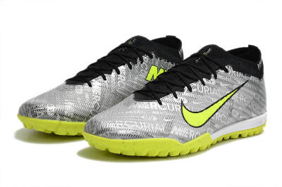 Unisex Nike Air Zoom Mercurial Vapor 15 Elite TF Football Shoes - Silver/Green/Black