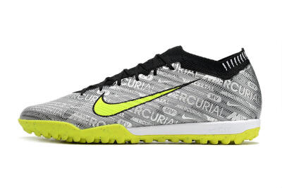 Unisex Nike Air Zoom Mercurial Vapor 15 Elite TF Football Shoes - Silver/Green/Black