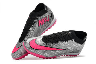 Unisex Nike Air Zoom Mercurial Vapor 15 Elite TF Football Shoes - Silver/Pink/Black