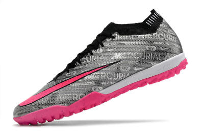 Unisex Nike Air Zoom Mercurial Vapor 15 Elite TF Football Shoes - Silver/Pink/Black