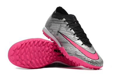 Unisex Nike Air Zoom Mercurial Vapor 15 Elite TF Football Shoes - Silver/Pink/Black