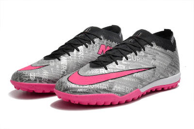 Unisex Nike Air Zoom Mercurial Vapor 15 Elite TF Football Shoes - Silver/Pink/Black