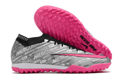 Unisex Nike Air Zoom Mercurial Vapor 15 Elite TF Football Shoes - Silver/Pink/Black