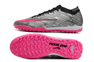 Unisex Nike Air Zoom Mercurial Vapor 15 Elite TF Football Shoes - Silver/Pink/Black
