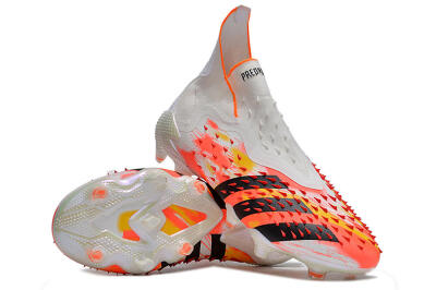 Men's Adidas Predator Freak+ FG Football Boots - White/Black/Orange
