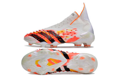 Men's Adidas Predator Freak+ FG Football Boots - White/Black/Orange
